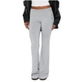 thumbnail image 1 of Luxalzxs Yoga Pants Women Casual Comfy Drawstring Elastic Waist Solid Color Wide Leg Sweatpants Baggy Joggers Flared Long Pants Workout Athletic Lounge Pants, 1 of 5