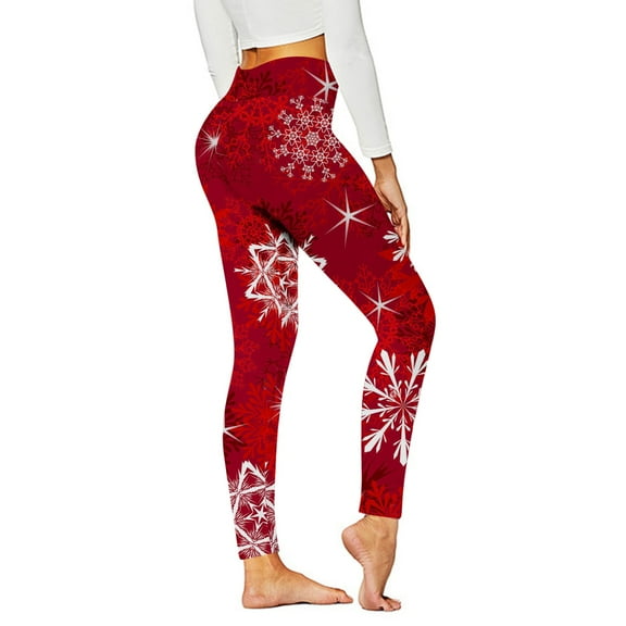 Luxalzxs Yoga Pants for Women Christmas Printed Leggings High Waist Workout Riding Pants Trouser