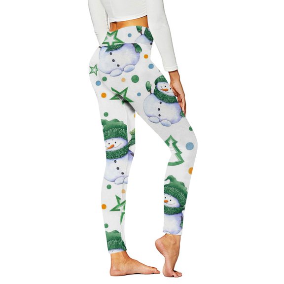 Luxalzxs Yoga Pants for Women Christmas Printed Leggings High Waist Workout Riding Pants Trouser