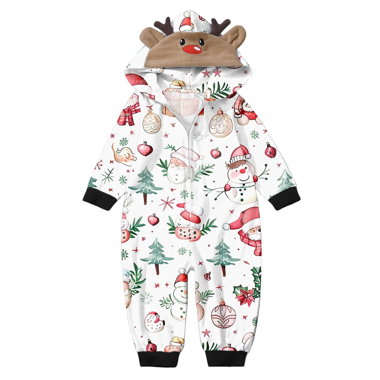 Luxao Family Christmas Pajamas Matching Sets Cozy Long Sleeve Round ...