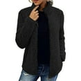 Luxao Trendy Women's Quilted Jacket Long Sleeve Soft Zip Pocket for