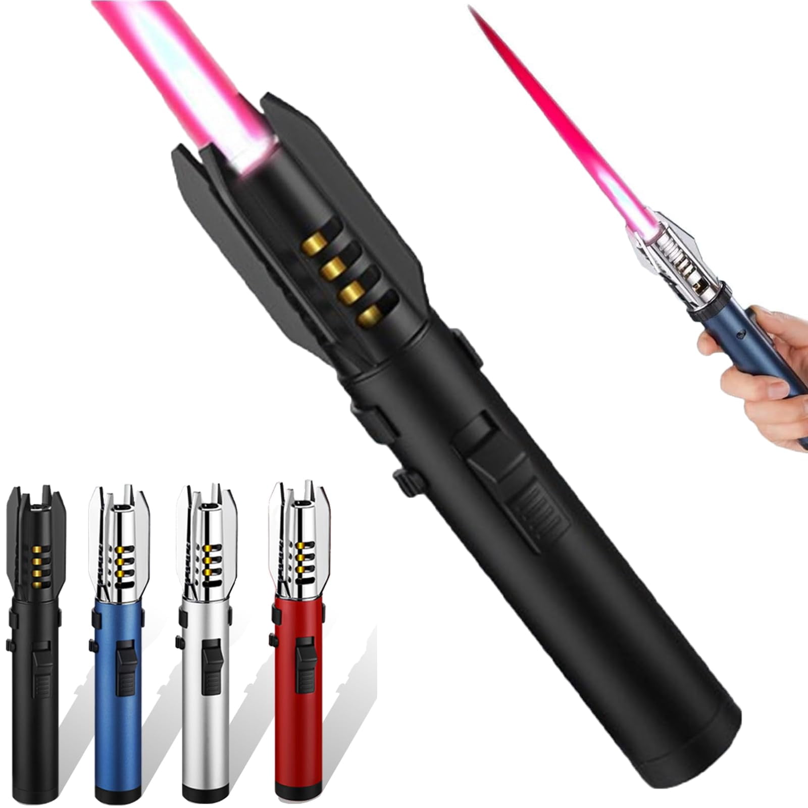 Luxblaze Plasma Lighter Rechargeable, Lux Blaze Plasma Lighter, Luxblaze Ion Lighters, Adjustable Windproof Arc Lighters with Safety Lock & 360° Ignition, for Candles, Camping, BBQ, Kitchen, Outdoor