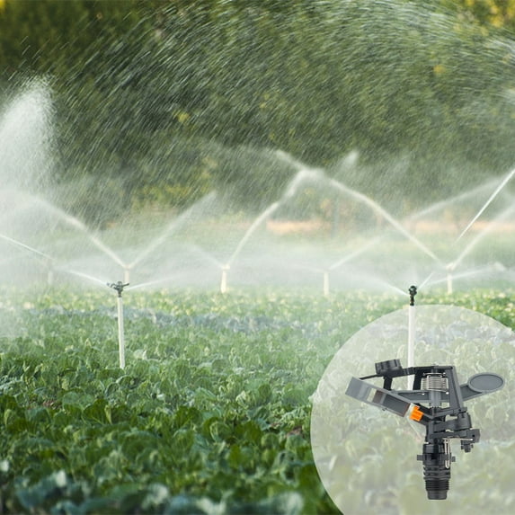Luxcidy 1/2" Impact Sprinkler Adjustable 0-360Degree,Rotation Water Sprinkler Head for Garden Irrigation (Orange)