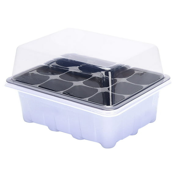 Luxcidy 1 PCS Seed Starter Tray Seedling Kits,Plant Starter Kit with Adjustable Humidity Dome and Base Indoor Greenhouse Mini Propagator for Seeds Growing Starting (12 Cells per Tray,Black)
