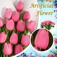 thumbnail image 1 of Luxcidy 10 Pcs Tulips Artificial BouquetReal Touch Flowers Faux Tulips for Home Kitchen Wedding Decorations,Gift Idea for Mother's Day Birthdays (Pink), 1 of 4