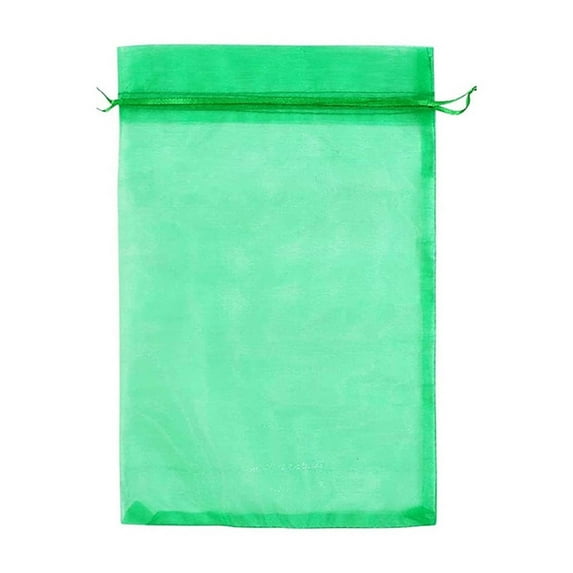 Luxcidy 100 Pcs Fruit Protection Netted Bags, 3''×4''Fruit Netting Bags for Fruit Trees Fruit Cover Mesh Bag with Drawstring Netting Barrier Bags for Plant Fruit Flower(Green)