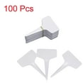thumbnail image 1 of Luxcidy 100 Pieces T-Type Plant Labels, Plastic Waterproof Plant Tags, Nursery Garden Labels Planting Seedling Stake Tags (White), 1 of 2