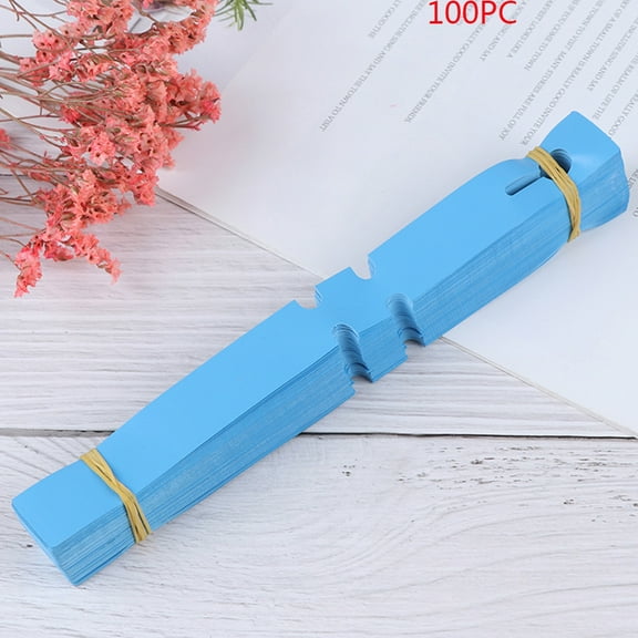 Luxcidy 100Pcs Plastic Plant Labels,Wrap Around Tree Tags Plant Garden Markers Hanging Adjustable Nursery Garden Labels Waterproof Labels (Blue)
