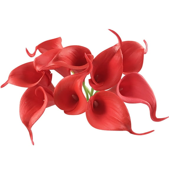 Luxcidy 10Pcs Calla Lily Artificial Flowers Bouquet for Wedding, Bride Shower Blessing Gift Home Decoration, Faux Calla Lilies Flower (A)