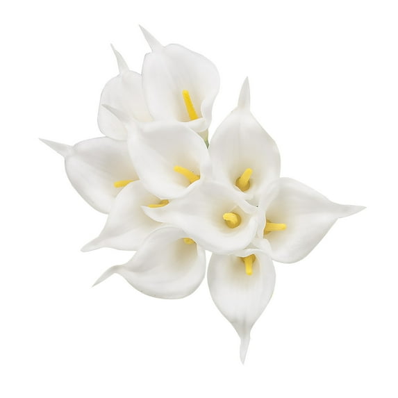 Luxcidy 10Pcs Calla Lily Artificial Flowers Bouquet for Wedding, Bride Shower Blessing Gift Home Decoration, Faux Calla Lilies Flower (B)