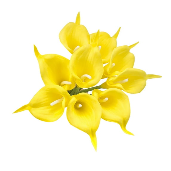 Luxcidy 10Pcs Calla Lily Artificial Flowers Bouquet for Wedding, Bride Shower Blessing Gift Home Decoration, Faux Calla Lilies Flower (J)