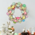 thumbnail image 1 of Luxcidy 1PCS Easter Eggs Wreath Spring Plaid Floral Decoration For Door Indoor Outdoor Farmhouse Style Colorful Festive Holiday Welcome Decor(A), 1 of 7