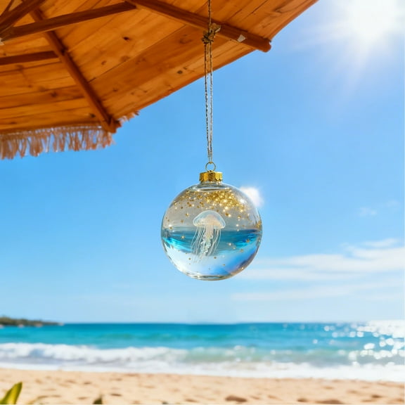 Luxcidy 2D Acrylic Flat Decorative Pendants, Jellyfish Starfish Coral Car Pendants, Colorful Sun Catcher Home Decor, Window Wall Hanging Ornaments for Bedroom Living Room (A)