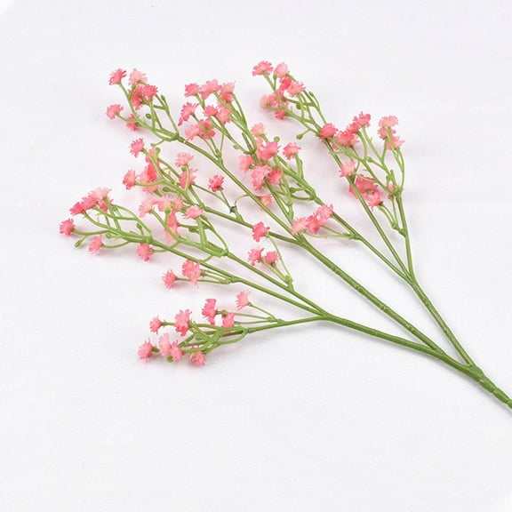 Luxcidy 3Pcs Gypsophila Artificial Flowers with Long Stem, Real Touch Silk Gypsophila Bouquets Bulk for Wedding, DIY Floral Arrangements, Home & Office Decor, Party Centerpieces (Pink)