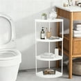 thumbnail image 1 of Luxcidy 4-Tier Triangle Corner Shelf, Multi-Layer Storage Rack for Bathroom & Kitchen, Space Maximizing Organizer with Durable Construction (White), 1 of 6