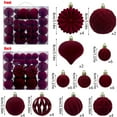 thumbnail image 1 of Luxcidy 48 Pcs Velvet Christmas Balls Flocked Christmas Tree Ornaments, Velvet Christmas Balls Burgundy, Flocked Christmas Hanging Ornaments Handmade Velvet Balls Xmas Tree Ornaments Xmas Tree, 1 of 6
