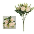 thumbnail image 1 of Luxcidy 6 Heads Rose Artificial Flowers, Fake Silk Mini Rose Plastic Flowers, Arrangement for DIY Wedding Bouquets Home Decorations Table Centerpieces (Champagne), 1 of 4