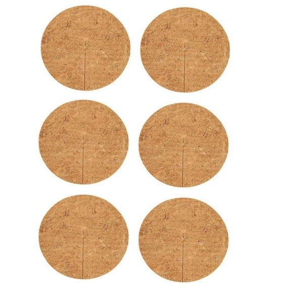 Luxcidy 6PCS 7.87In Coco Coir Mulch Mat for Plants, Cover for Flower Pots, Tree Ring Guards, Coconut Fiber Planter Disc, Sapling Trunk Protector, Weed Barrier for Root Protection