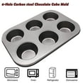 thumbnail image 1 of Luxcidy 6pcsCupcake Pan, 4 Cup Muffin Pan Mold, Nonstick Muffin Pan, Carbon Steel Cupcake Pan, Mini Muffin Pan, Stainless Steel Cupcake Pans Muffin Tin Set for Oven Baking Mini Brownies Quiches Tarts, 1 of 6