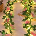 thumbnail image 1 of Luxcidy 7.21Ft LED Wisteria Flower Vine Strip, Artificial Rose Garland, Flower Leaf Vine Home Wedding Garden Party Decor, 1 of 6