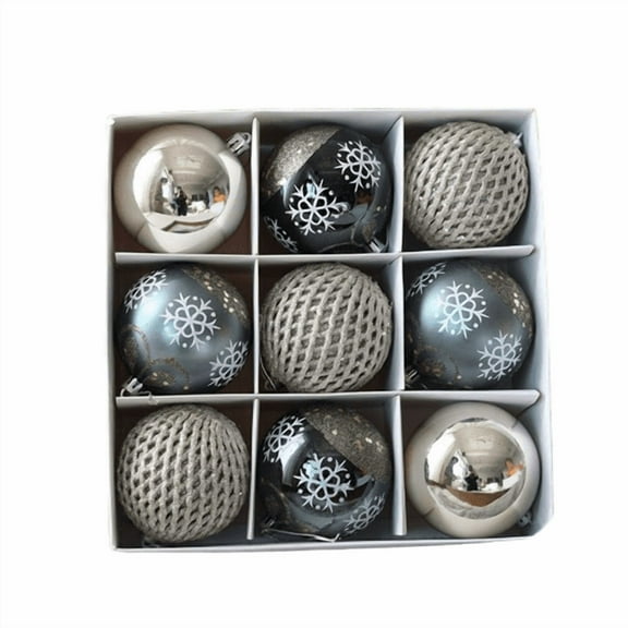 Luxcidy 9-Pack 8cm Painted Christmas Ball Ornament Set Decorative Hanging Pieces, for Christmas Decoration