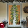 thumbnail image 1 of Luxcidy Artificial Eucalyptus Greenery Plant, Fake Silver Dollar Leaves Garland Wreath Fake Vines with White Flowers Table Runner for Wedding Arch Home Party Mantle Decor (A), 1 of 7