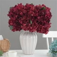 thumbnail image 1 of Luxcidy Artificial Flower Single Focal Edge Hydrangea Flower, Silk Fall Flowers Artificial Silk Dried Hydrangea Artificial Fall Florals Bouquet, for Home Wedding Party Table Decor(Red), 1 of 5