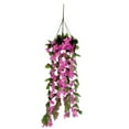 thumbnail image 1 of Luxcidy Artificial Hanging Flowers Fake Hanging Plants, Wisteria Hanging Flowers, Fake Hanging Flowers, for Wall Front Door Yard Garden Wedding Outdoor Decoration(Purple), 1 of 6