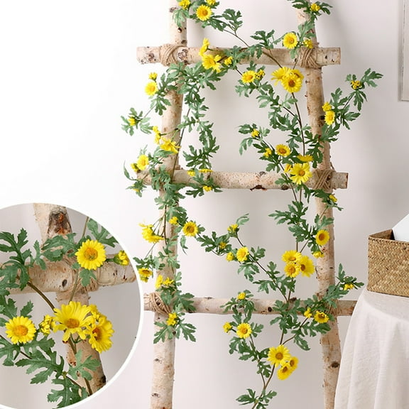 Luxcidy Artificial Willow Leaves Vine Twigs, Artificial Hanging Plants, Vine Fake Leaves Green Chain for Indoor Outdoor Wall Home Room Garden Wedding Garland Decoration(Yellow)