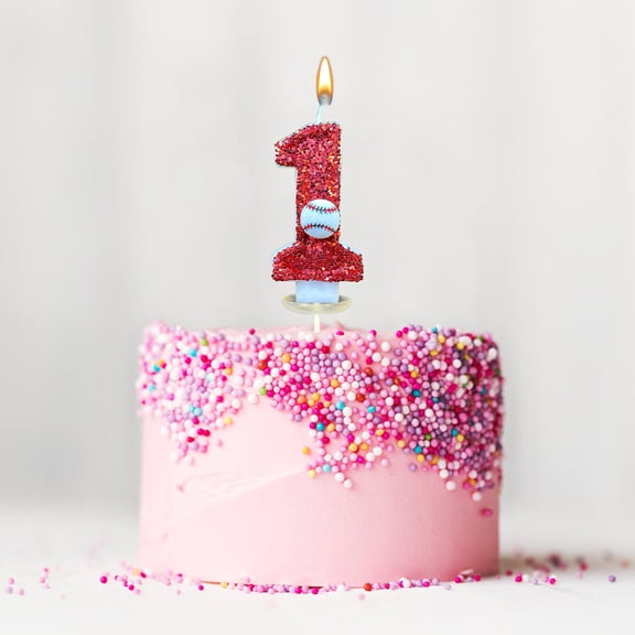 Luxcidy Baseball Birthday Number Candles for Cake Red Number Candle Baseball Cake Topper for Party Anniversary Decorations(1)