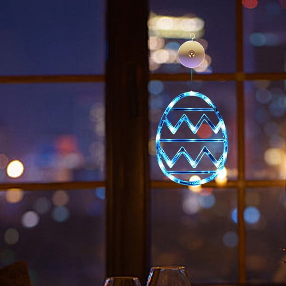 Luxcidy Battery Operated Easter Window Lights, Indoor Hanging LED String Decor for Bedroom, Party, Gift, Cozy Spring Night Atmosphere Festive Illumination (Blue)