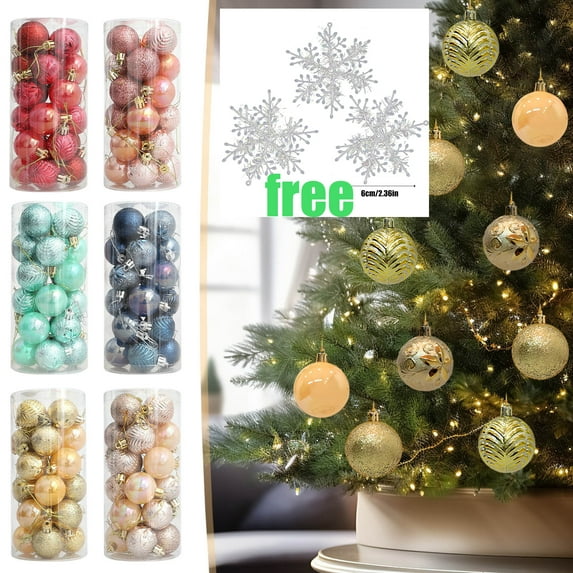 Luxcidy Christmas Balls Ornaments, 24pcs 4cm/1.5" Christmas Balls Ornaments for Xmas Christmas Tree, Shatterproof Christmas Decorations Tree Balls for Holiday Wedding Party Decoration(Dark Blue)