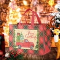 thumbnail image 1 of Luxcidy Christmas Gift Bags, Christmas Reusable Grocery Bags, Reusable Tote Bags with Handle Non-Woven Christmas Grocery Shopping Totes for Holiday Xmas, 12.8x9.84x6.69inch (B), 1 of 6