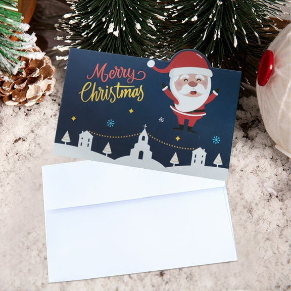 Luxcidy Christmas Greeting Cards with Envelopes And Stickers 10 Pack Glitter Christmas Cards with Envelopes Christmas Greeting Cards Father Christmas Snowman for Xmas New Year Party Supplies