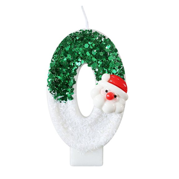 Luxcidy Christmas Happy Birthday Candles for Cake Decorating Supplies Unscented Number Candles Cake Topper Decorations(0)