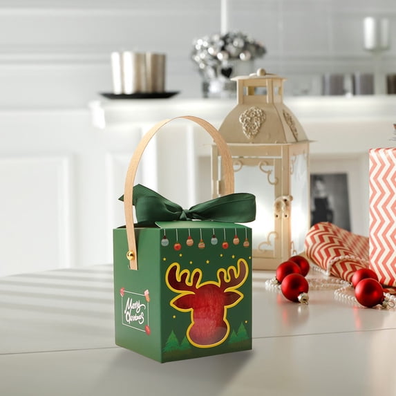 Luxcidy Christmas Nesting Gift Boxes with Lid, Christmas Gift Boxes with Bow, for Mugs, Small Presents, Candles, Baked Goods, Candy, Fudge, Christmas