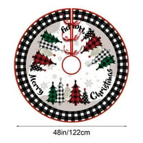Luxcidy Christmas Tree Skirt 48 Inch, Red and Black Buffalo Plaid Xmas Tree Skirt, Red Rustic Xmas Tree Skirt with Snowflake for Home Party Holiday Indoor Outdoor Decorations