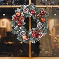 thumbnail image 1 of Luxcidy Christmas Wreath, Christmas Door Wreath, Norfolk Pine Wreaths for Front Door, Christmas Wreath with Pinecones, Bells and Red Berries for Home Wall Window Porch Indoor Outdoor Decor, 1 of 6