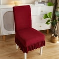thumbnail image 1 of Luxcidy Dining Chair Covers Stretch Parsons Chair Slipcover with Skirt Chair Covers, Stretch Kitchen Chair Covers, Detachable Washable Chair Cover, for Dining Room, Hotel, Ceremony, 1 of 7