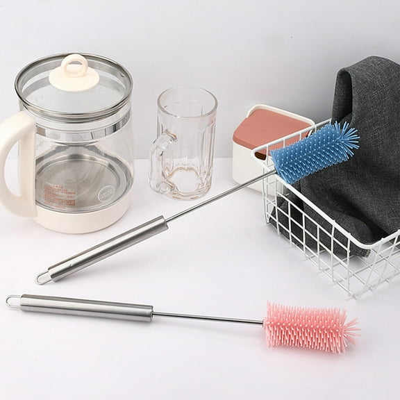 Luxcidy Extendable Long Handle Baby Bottle Cleaning Brush for Narrow Cups, Mugs, and Wine Glasses