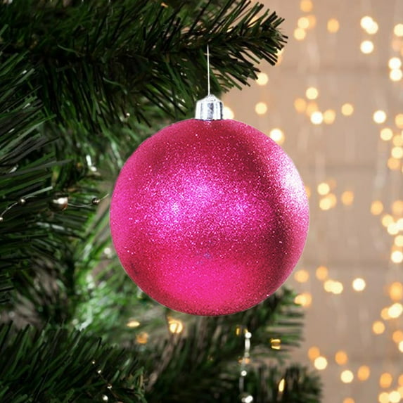 Luxcidy Extra Large Size Outdoor Christmas Ornaments, Christmas Ornaments Shatterproof Christmas Ball Ornaments Set Decorations for Xmas Tree Balls(6",Hot Pink)