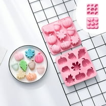 Luxcidy Halloween Silicone Molds, Maple Leaf Pumpkin Chocolate Silicone Mold, 3D Halloween Thanksgiving Candy Molds Fall Maple Leaf Pumpkin Molds for Cake Decoration