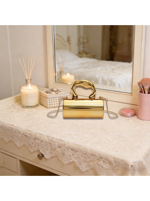 High End Light Shoulder Bag, Versatile Handbag Crossbody Gold, PU Leather Purse for Women, Daily Dating Evening Bag