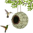 thumbnail image 1 of Luxcidy Hummingbird Nest House, Hanging Hummingbird Houses for Outside, Ball Shape Bird Nest House for Hand Woven for Outdoor, Patio, Gardens, Balconies, Porches, Tree Trunks, Home Decoration, 1 of 5