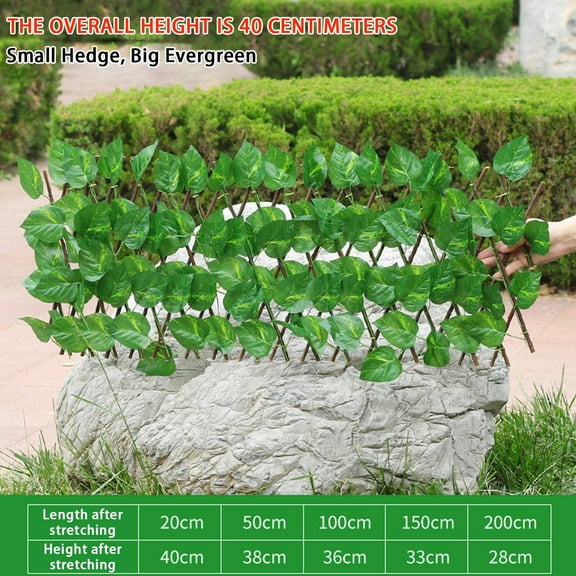 Luxcidy Lifelike Fake Greenery Foliage Artificial Ivy Fence, Artificial Hedges Fence for Balcony Patio Outdoor,Decorative Faux Ivy Fencing Panel (Big Green Ivy Leaves)
