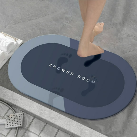 Luxcidy Modernized Magic Mat Bathroom, Modernized Bath Mat, Bath Mats for Bathroom, Bathroom Mat Quick Dry, Non Skid Waterproof Comfort Standing Rugs (Oval, 16x24in)