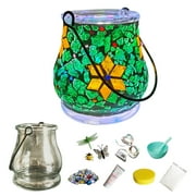 Luxcidy Mosaic Tile Kits DIY kit Mosaic Building Sets Glass Lantern/Candle Holder/Vase Exclusive Art DIY Glass Craft for Adults and Teens Gifts for Girls Craft Lovers Home Décor(Turquoise)
