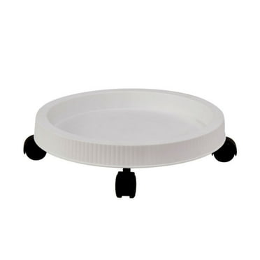Luxcidy Plant Pallet Caddy with Wheels,13inch Planter Trolley,Rolling Plant Stand Pot Trolley,Wheeled Planter Saucer Tray for Indoor Outdoor (White)