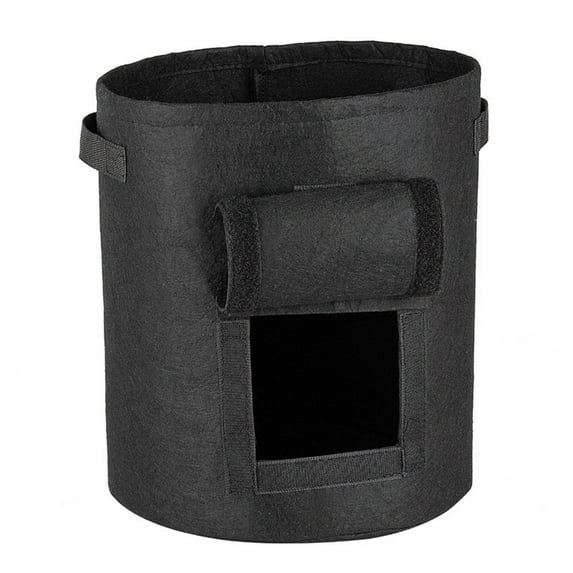Luxcidy Potato Grow Bags 10 Gallon Bilateral Doors, Heavy Duty Fabric Grow Bags with Handle and Harvest Window, Non-Woven Planter Pot Plant Garden Bags to Grow Vegetables Potato Tomato (Black)