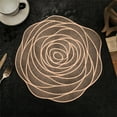 thumbnail image 1 of Luxcidy Round Rose Gold Placemats, Rose Flower Shaped Place Mats Pressed Vinyl Elegant Tablemats, Easy to Clean Premium Plastic Mats for Dining, Kitchen Table, 15 inchs (Rose Gold), 1 of 6